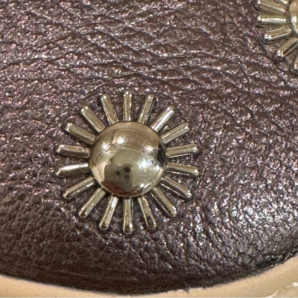 Michael Kors Gunmetal Grey Silver Studded Leo Leather Slip-On Sneakers Shoes 7 - Picture 11 of 16